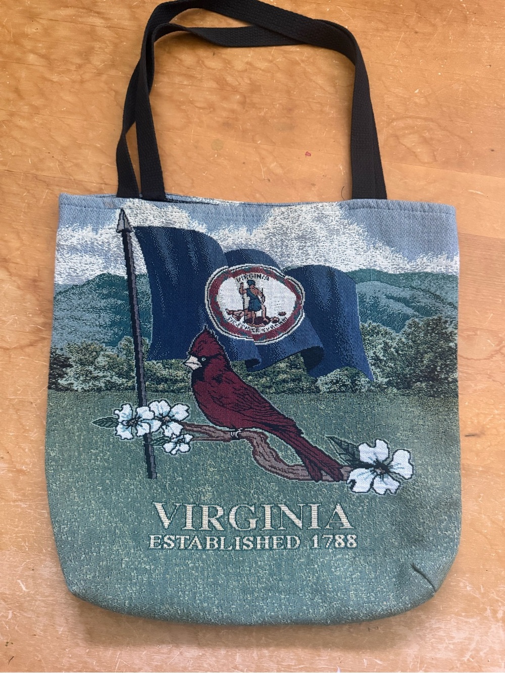 Riddle & Cockrell Virginia Cardinal Tapestry Tote Bag